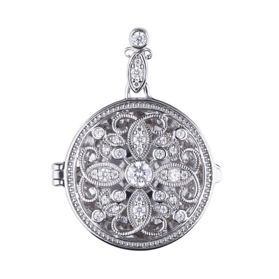 Costco UK Diamonfire Sterling Silver Round Medallion Filigree Locket Necklace 40-45cm- Buy online at McGrocer
