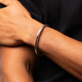 Fred Bennett oxidised patterned sterling silver bangle (British brand)