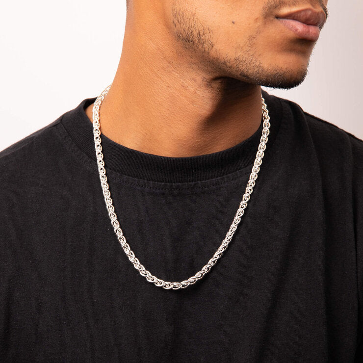 Fred Bennett heavyweight sterling silver Spiga chain necklace, imported from the UK