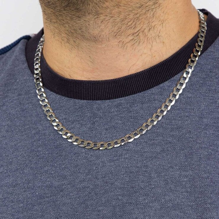 Fred Bennett sterling silver curb chain necklace, imported from the UK
