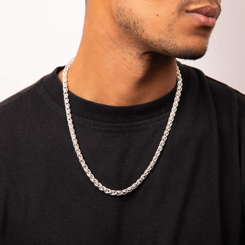 Fred Bennett heavyweight sterling silver Spiga chain necklace, imported from the UK