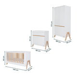 Tutti Bambini Fuori 4 Piece Nursery Set, White & Light Oak Finish GOODS Costco UK