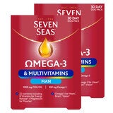 Seven Seas Omega 3 Multivitamins for Men 2 x 60 count (British brand)
