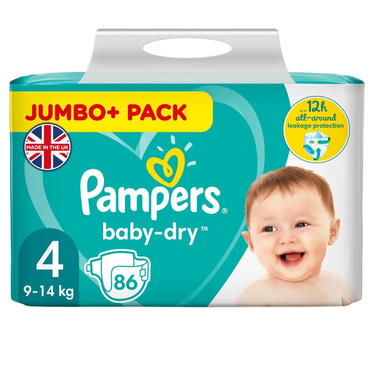 Pampers Baby Dry Nappies Size 4 86 Pack