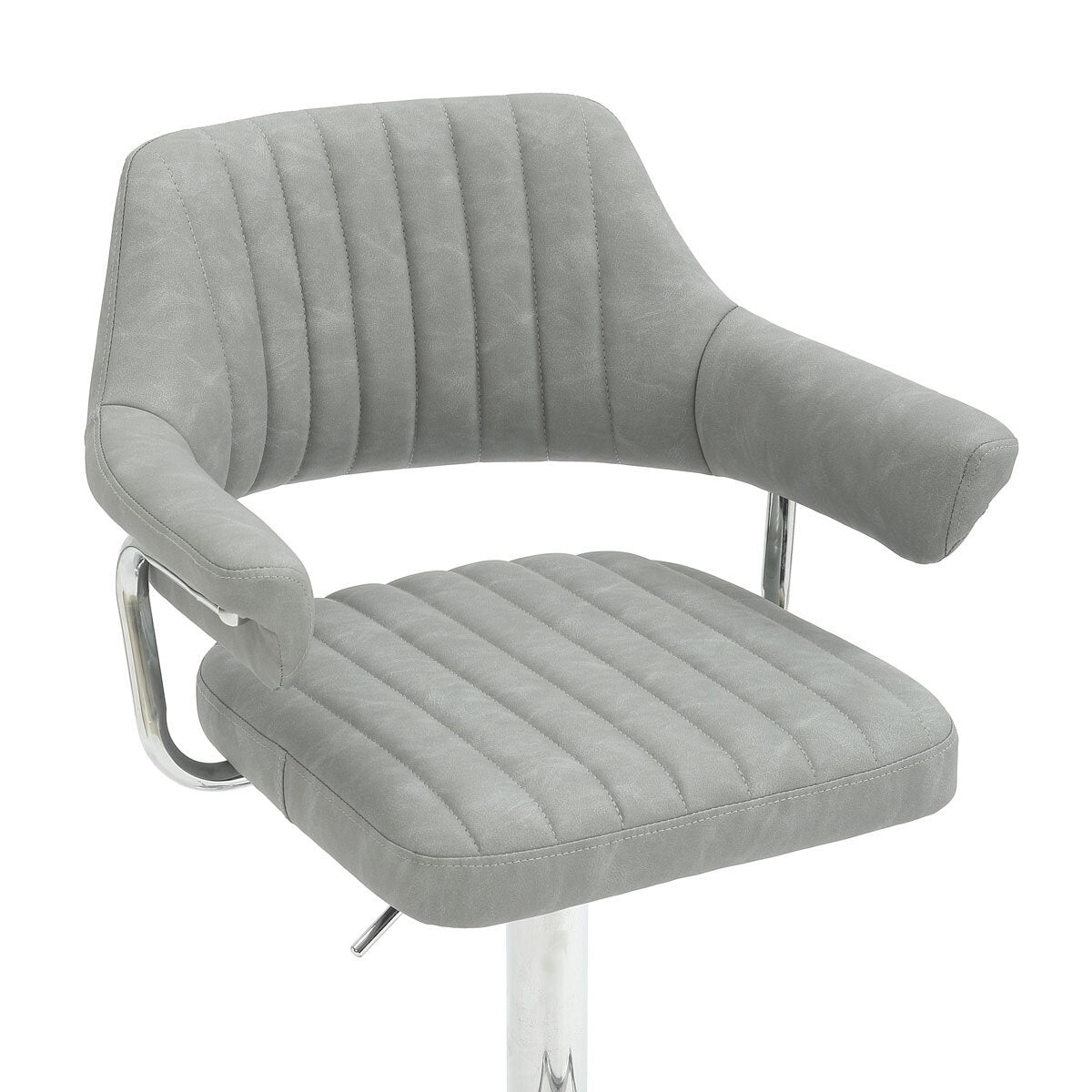 Shankar Cortez bar stool light grey faux leather 2 pack (British brand)