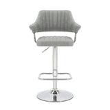 Shankar Cortez bar stool light grey faux leather 2 pack (British brand)
