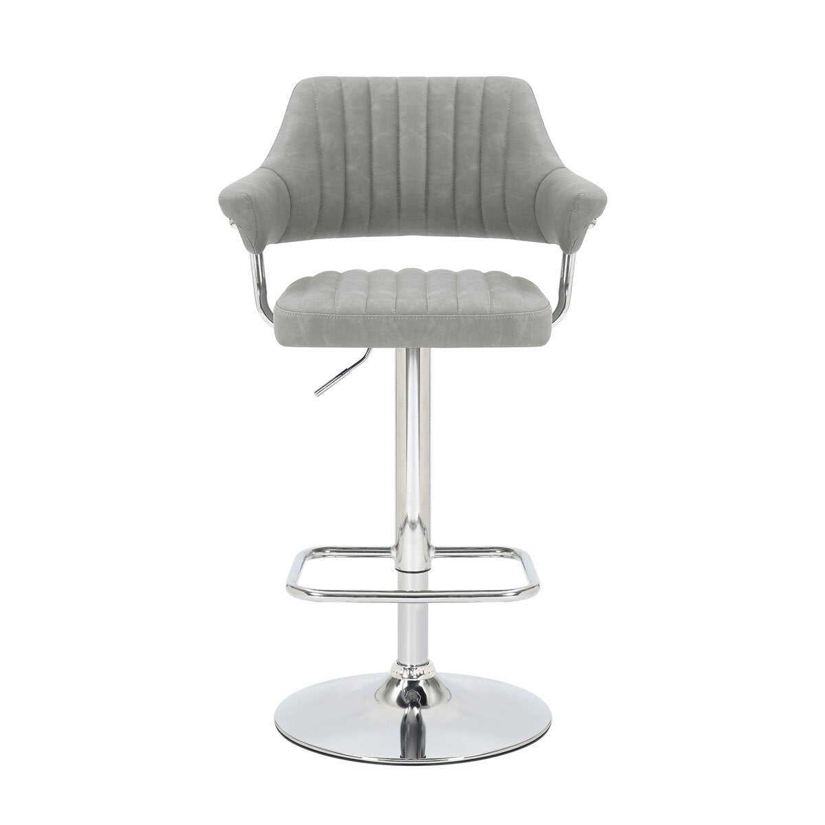Shankar Cortez bar stool light grey faux leather 2 pack (British brand)