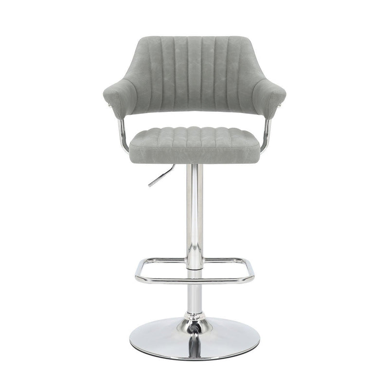 Shankar Cortez bar stool light grey faux leather 2 pack (British brand)