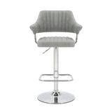 Shankar Cortez bar stool light grey faux leather 2 pack (British brand)