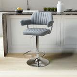 Shankar Cortez bar stool light grey faux leather 2 pack (British brand)
