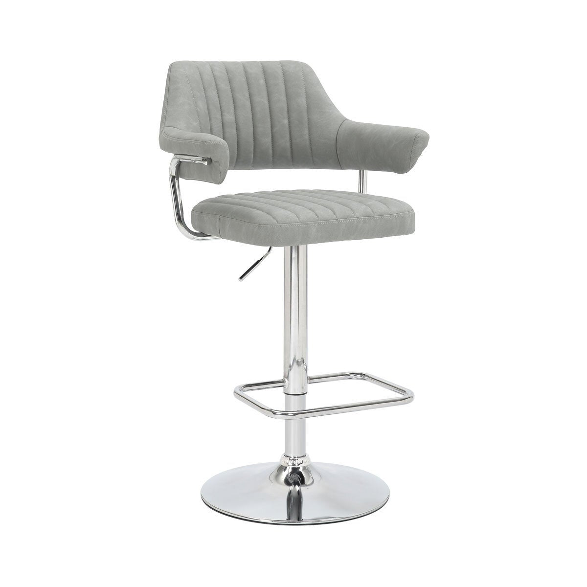 Shankar Cortez bar stool light grey faux leather 2 pack (British brand)