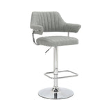 Shankar Cortez bar stool light grey faux leather 2 pack (British brand)