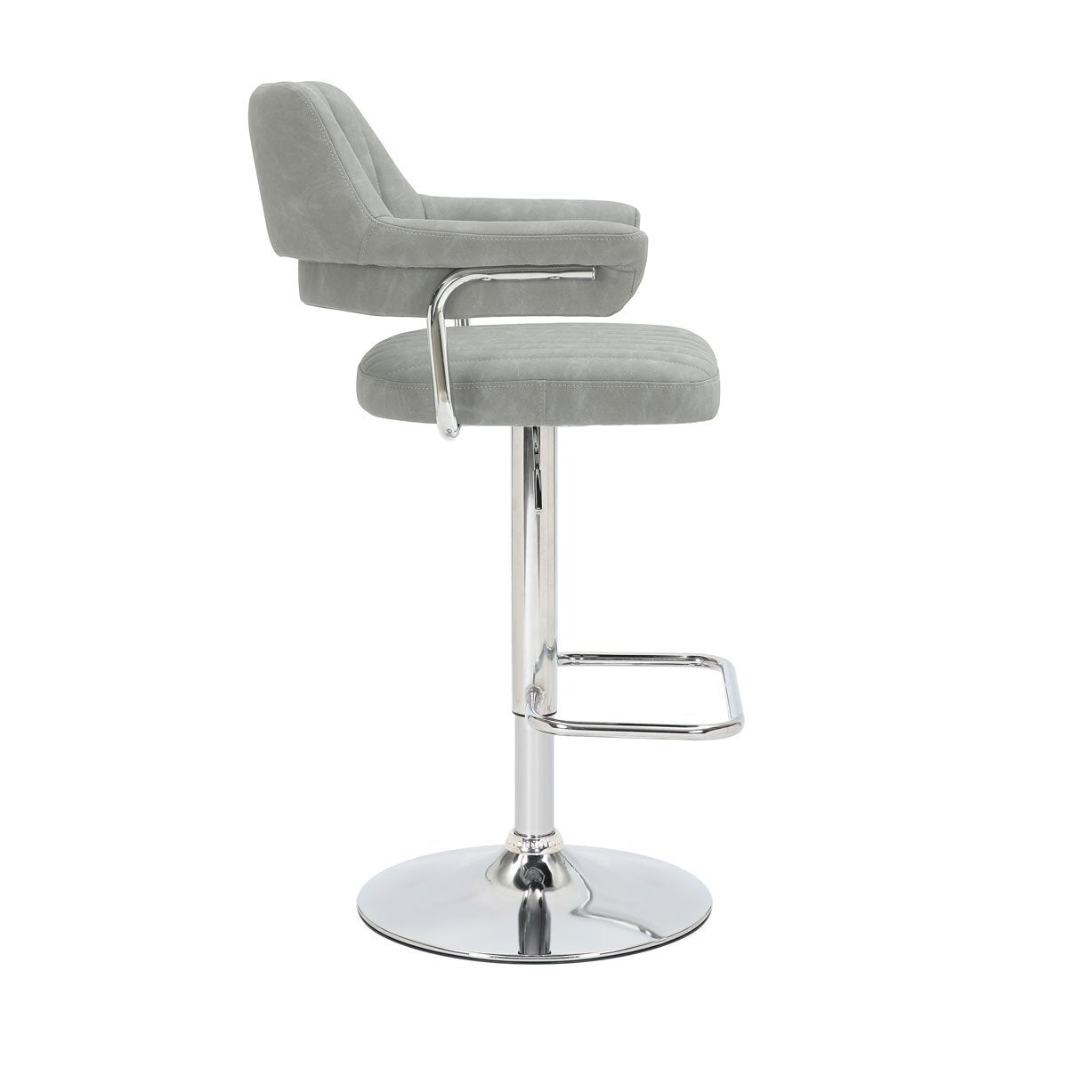 Shankar Cortez bar stool light grey faux leather 2 pack (British brand)