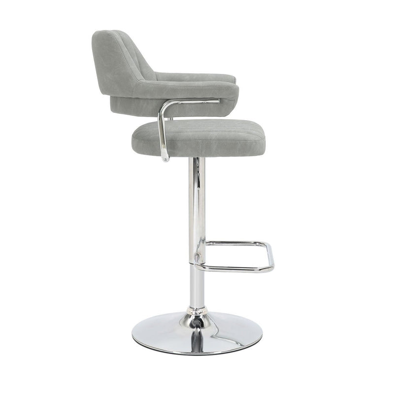 Shankar Cortez bar stool light grey faux leather 2 pack (British brand)