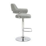Shankar Cortez bar stool light grey faux leather 2 pack (British brand)