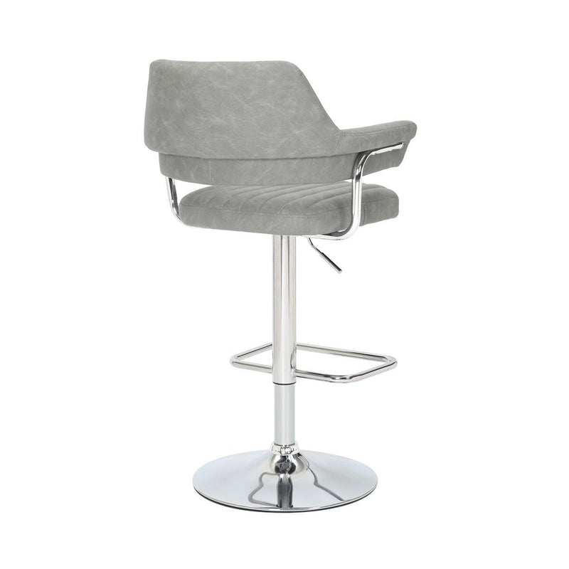 Shankar Cortez bar stool light grey faux leather 2 pack (British brand)
