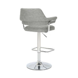 Shankar Cortez bar stool light grey faux leather 2 pack (British brand)