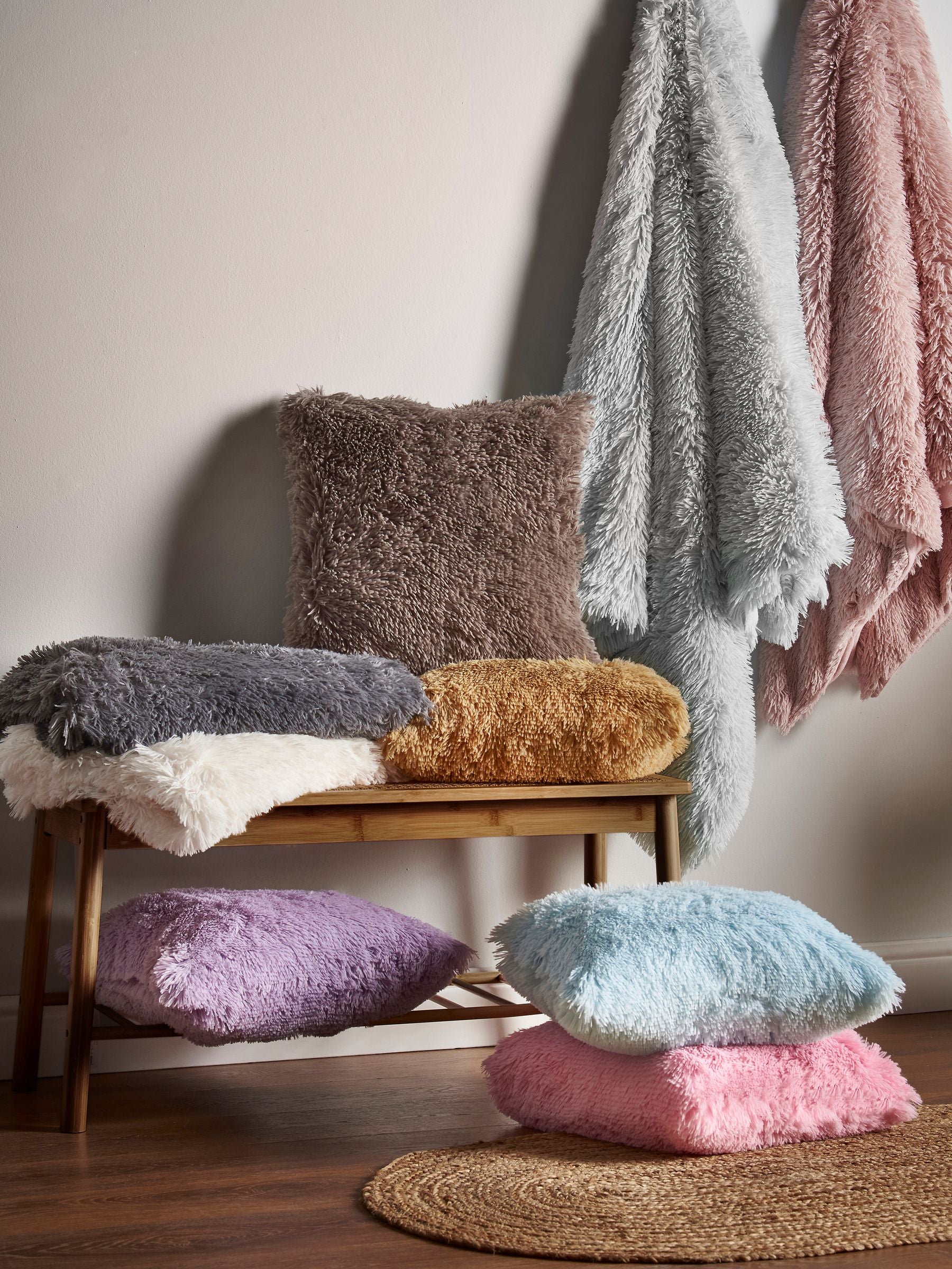 Catherine Lansfield pink so soft cuddly cushion, UK version