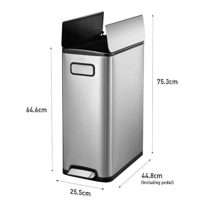 EKO Ecofly stainless steel pedal bin 30L, UK version