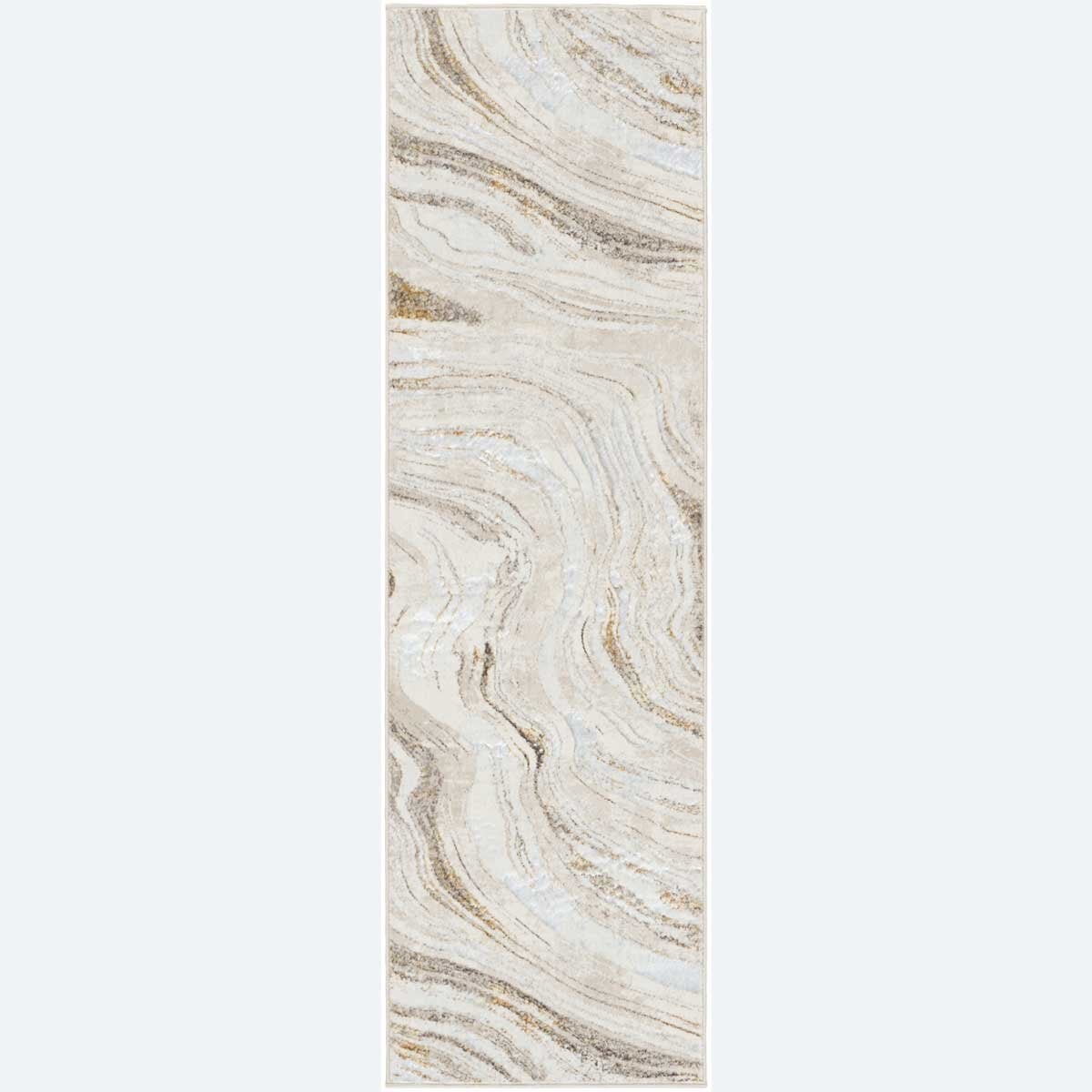 Nourison Glitz Gold Marble Runner rug 69 x 229 cm, UK version