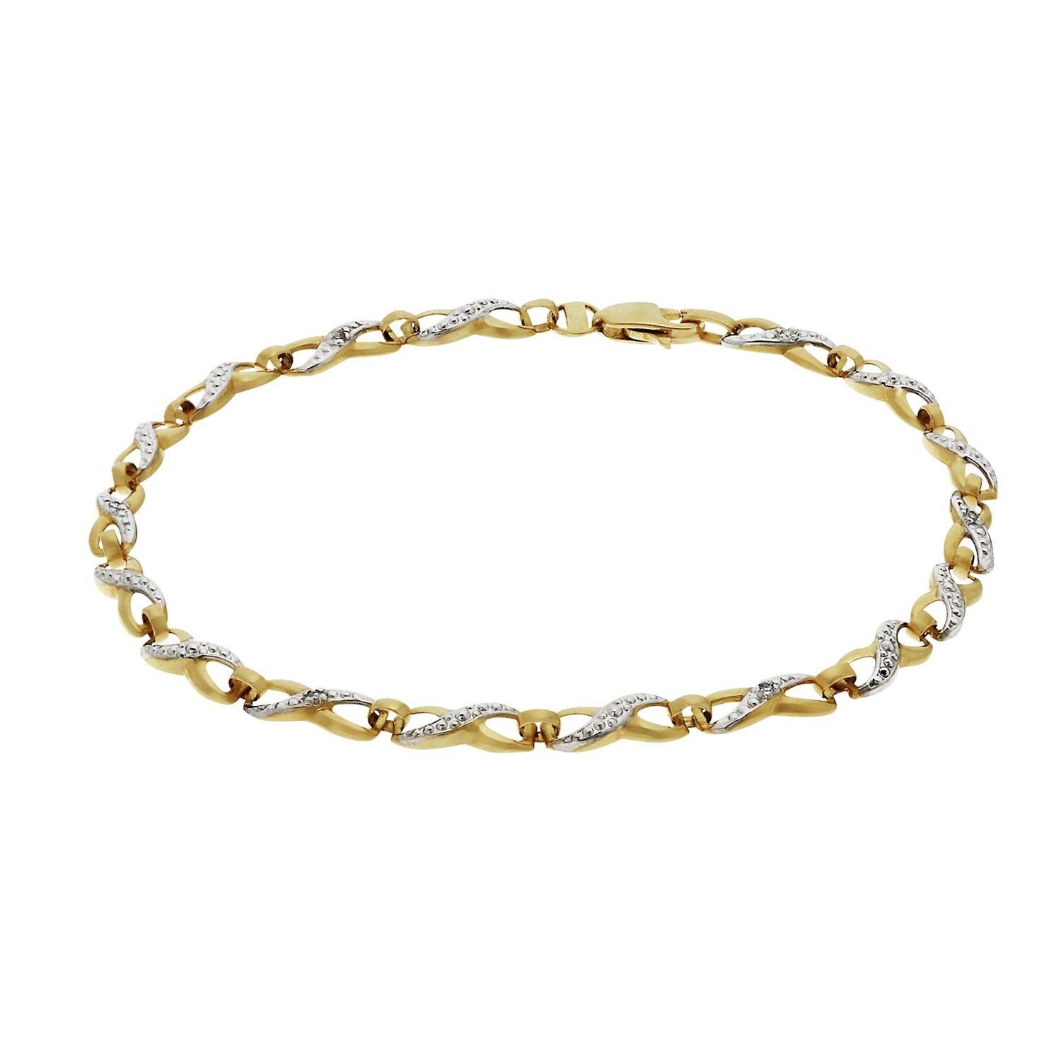 Revere 9ct gold diamond twist bracelet, imported from the UK