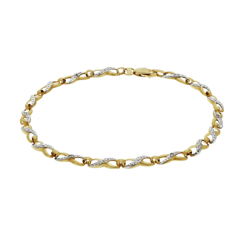 Revere 9ct gold diamond twist bracelet, imported from the UK