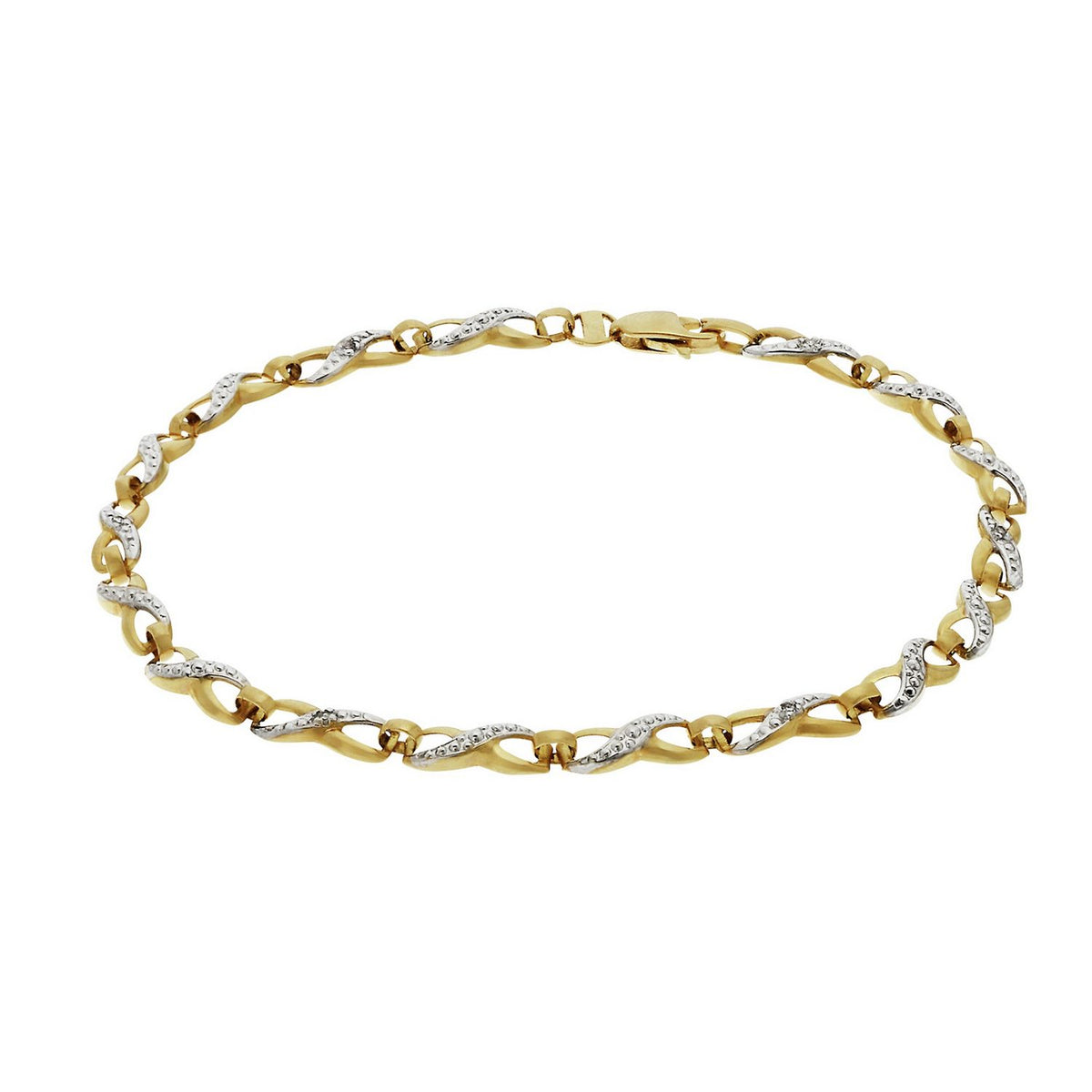 Revere 9ct gold diamond twist bracelet, imported from the UK