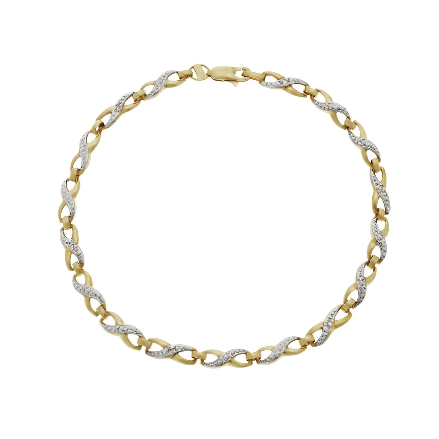 Revere 9ct gold diamond twist bracelet, imported from the UK
