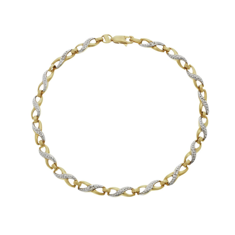 Revere 9ct gold diamond twist bracelet, imported from the UK