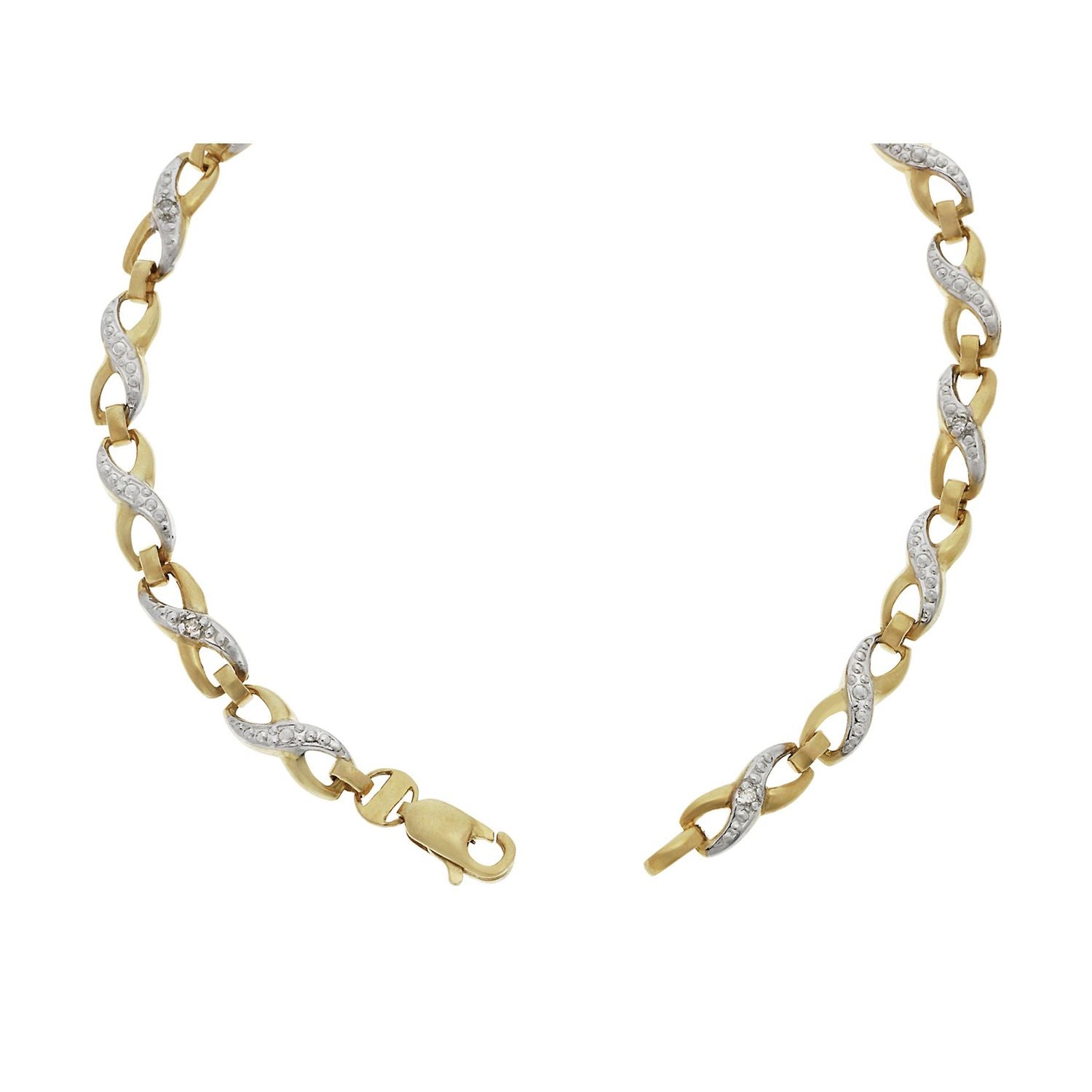 Revere 9ct gold diamond twist bracelet, imported from the UK