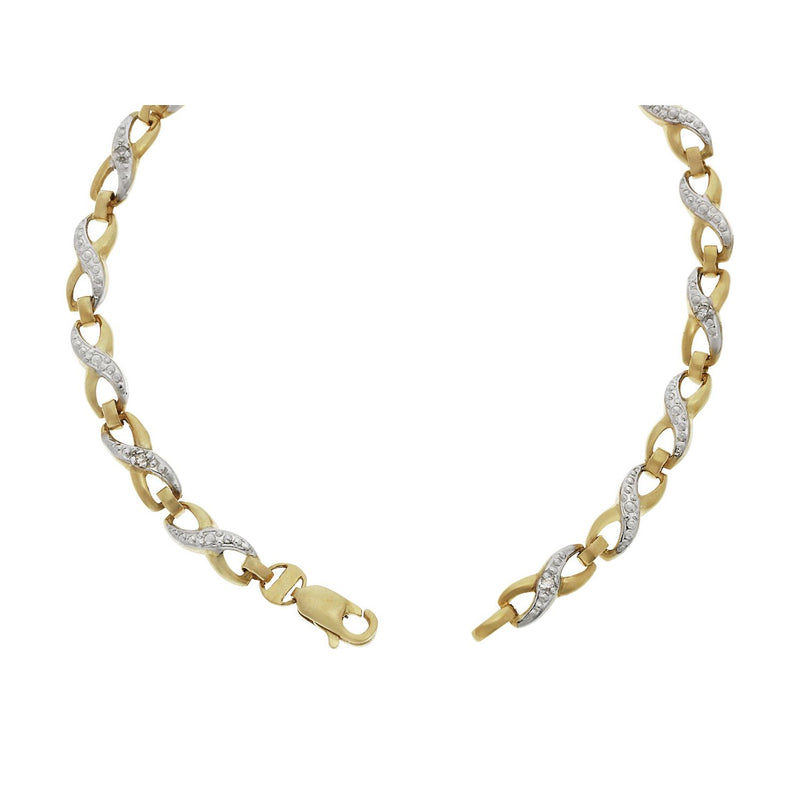 Revere 9ct gold diamond twist bracelet, imported from the UK