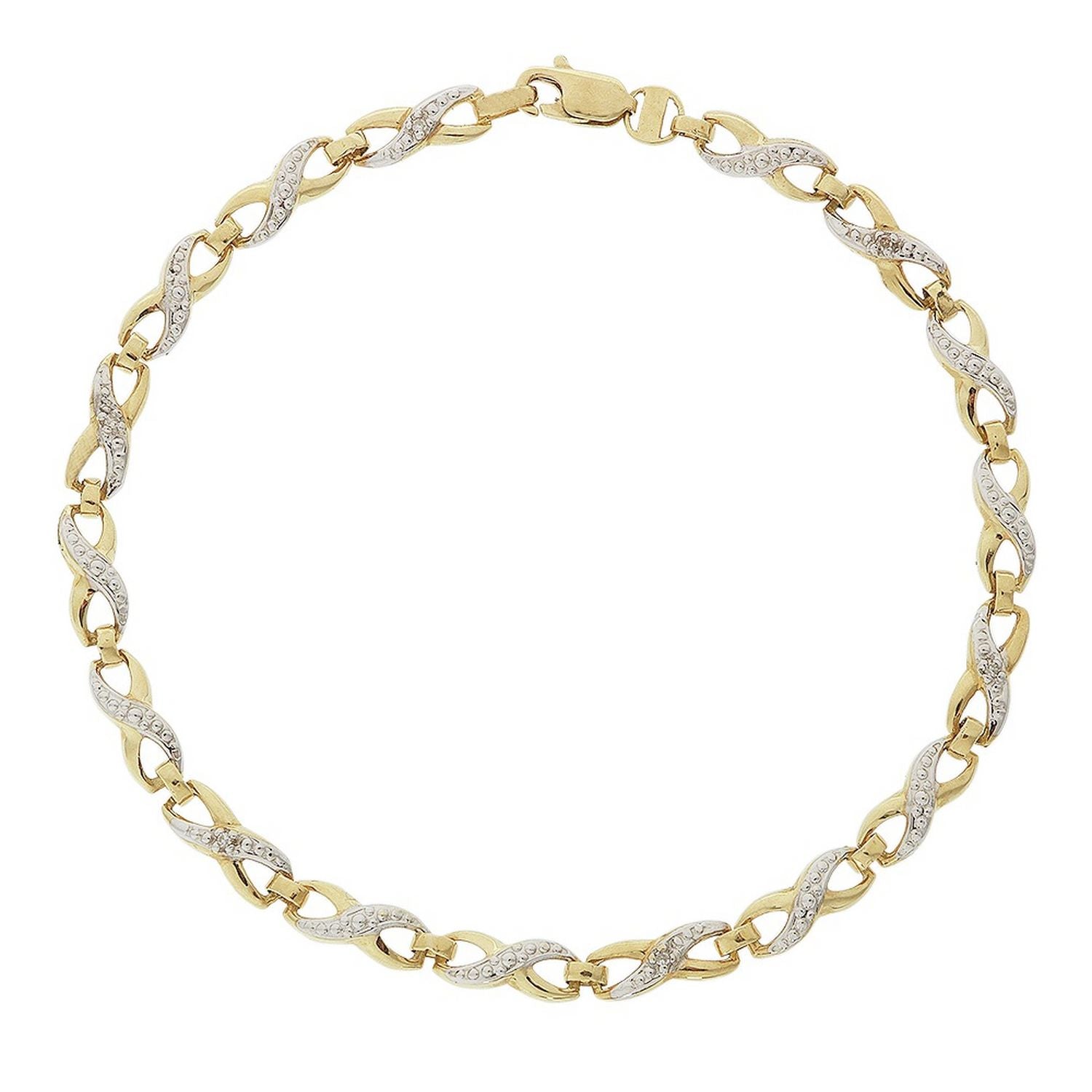 Revere 9ct gold diamond twist bracelet, imported from the UK