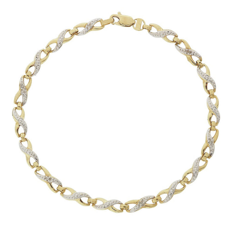 Revere 9ct gold diamond twist bracelet, imported from the UK
