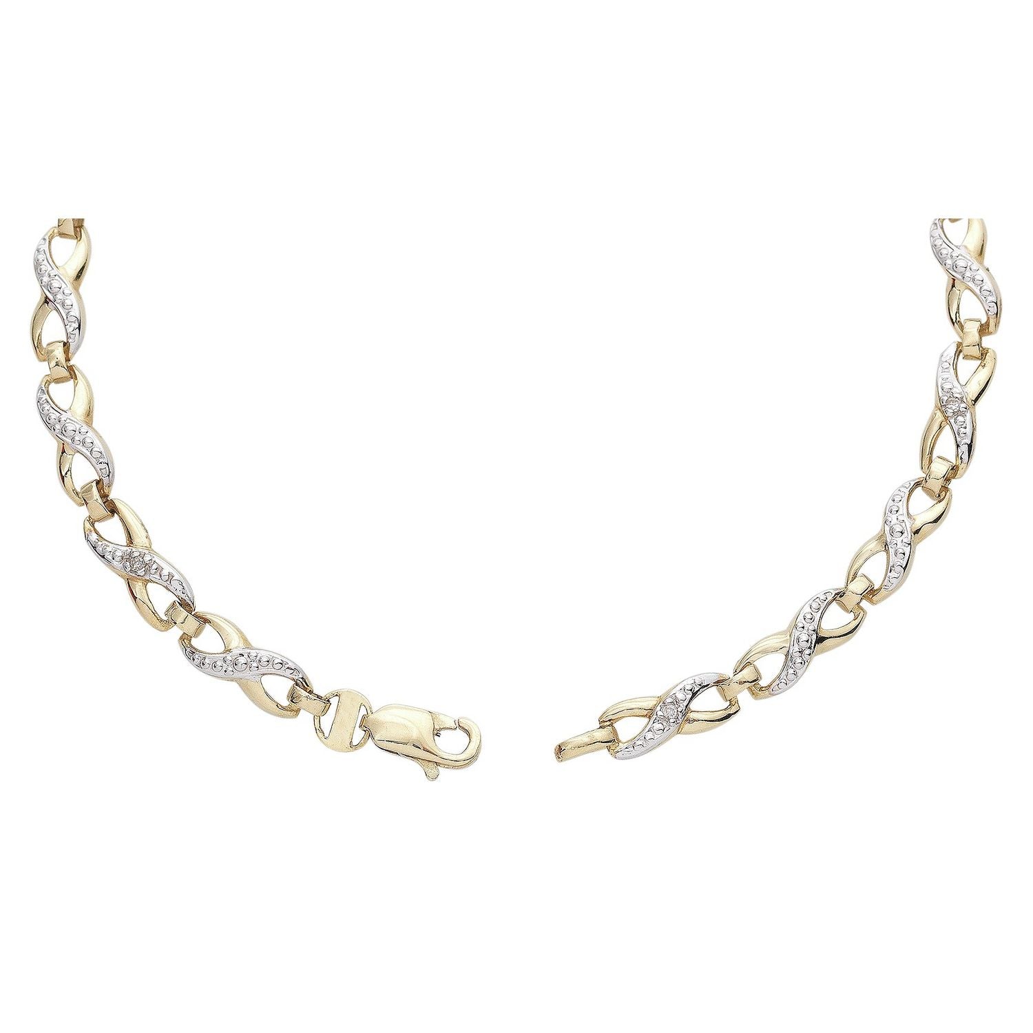 Revere 9ct gold diamond twist bracelet, imported from the UK