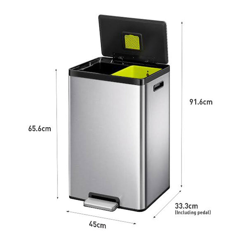 EKO Ecocasa II recycling bin 40L stainless steel, UK version
