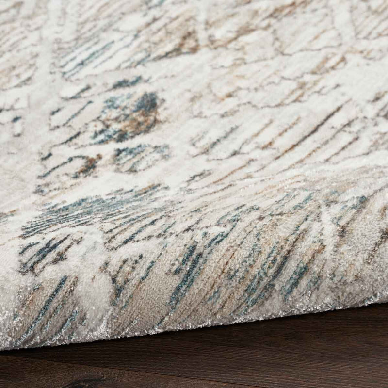 Nourison Glitz Grey Abstract Runner rug 69 x 229 cm, UK version