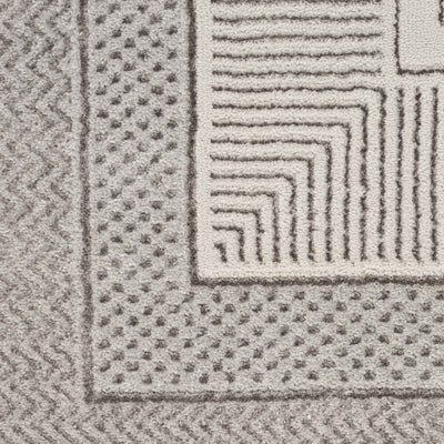 Nourison Glitz Silver Border Runner سجادة جري 69 × 229 سم