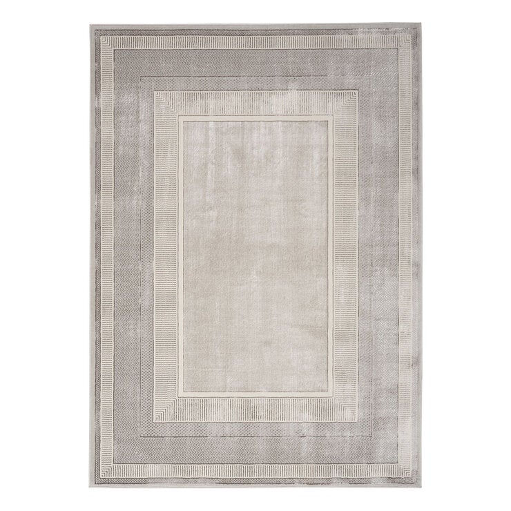 Nourison silver border area rug 160 x 220 cm, imported from the UK