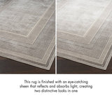 Nourison silver border area rug 160 x 220 cm, imported from the UK