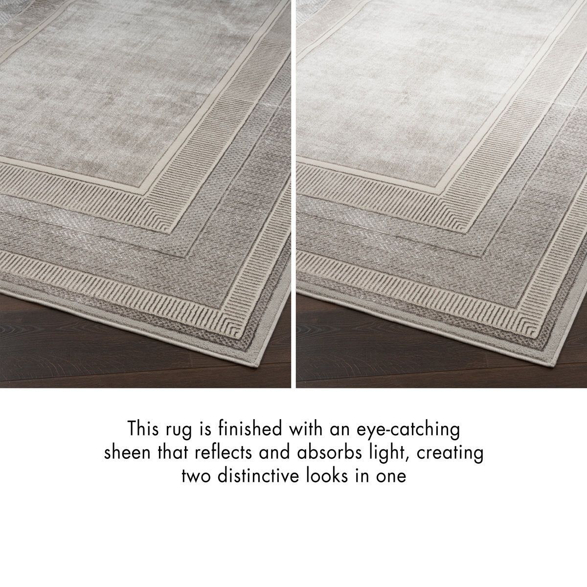 Glitz Silver Border Rug in 3 Sizes GOODS Costco UK