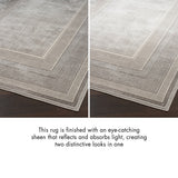 Nourison silver border area rug 160 x 220 cm, imported from the UK