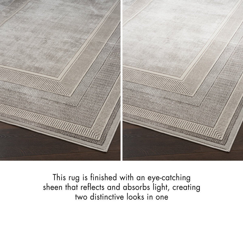 Nourison silver border area rug 239x300cm, imported from the UK
