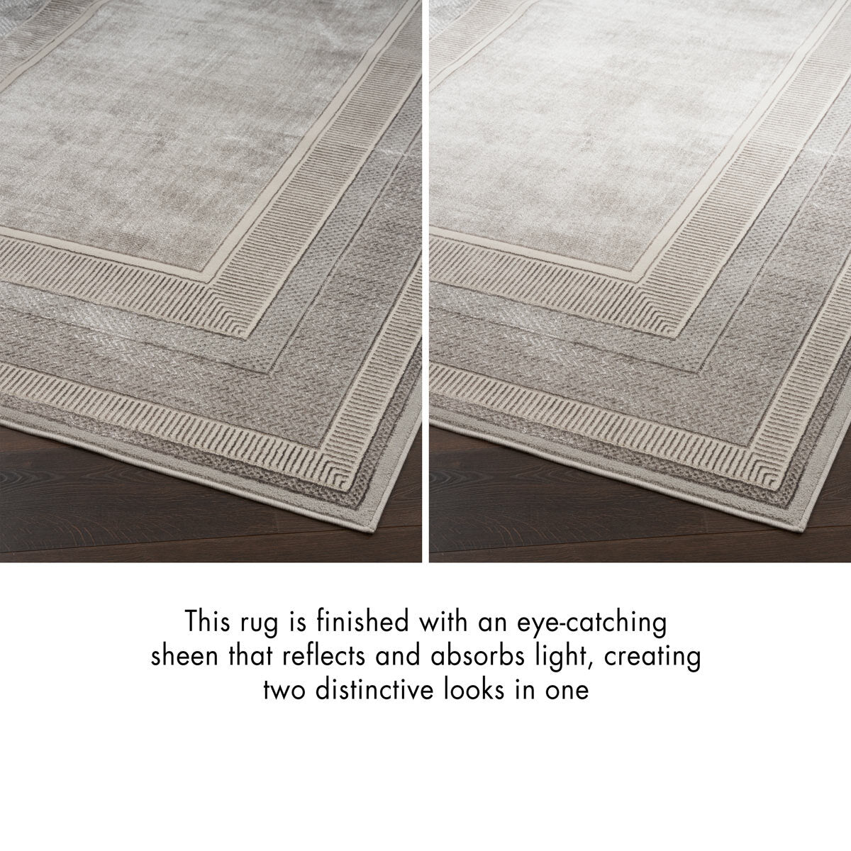 Nourison silver border area rug 239x300cm, imported from the UK