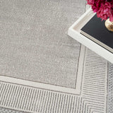 Nourison silver border area rug 239x300cm, imported from the UK
