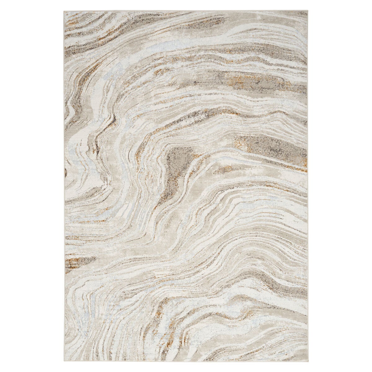 Nourison Glitz Gold Marble area rug 239x300 cm, imported from the UK