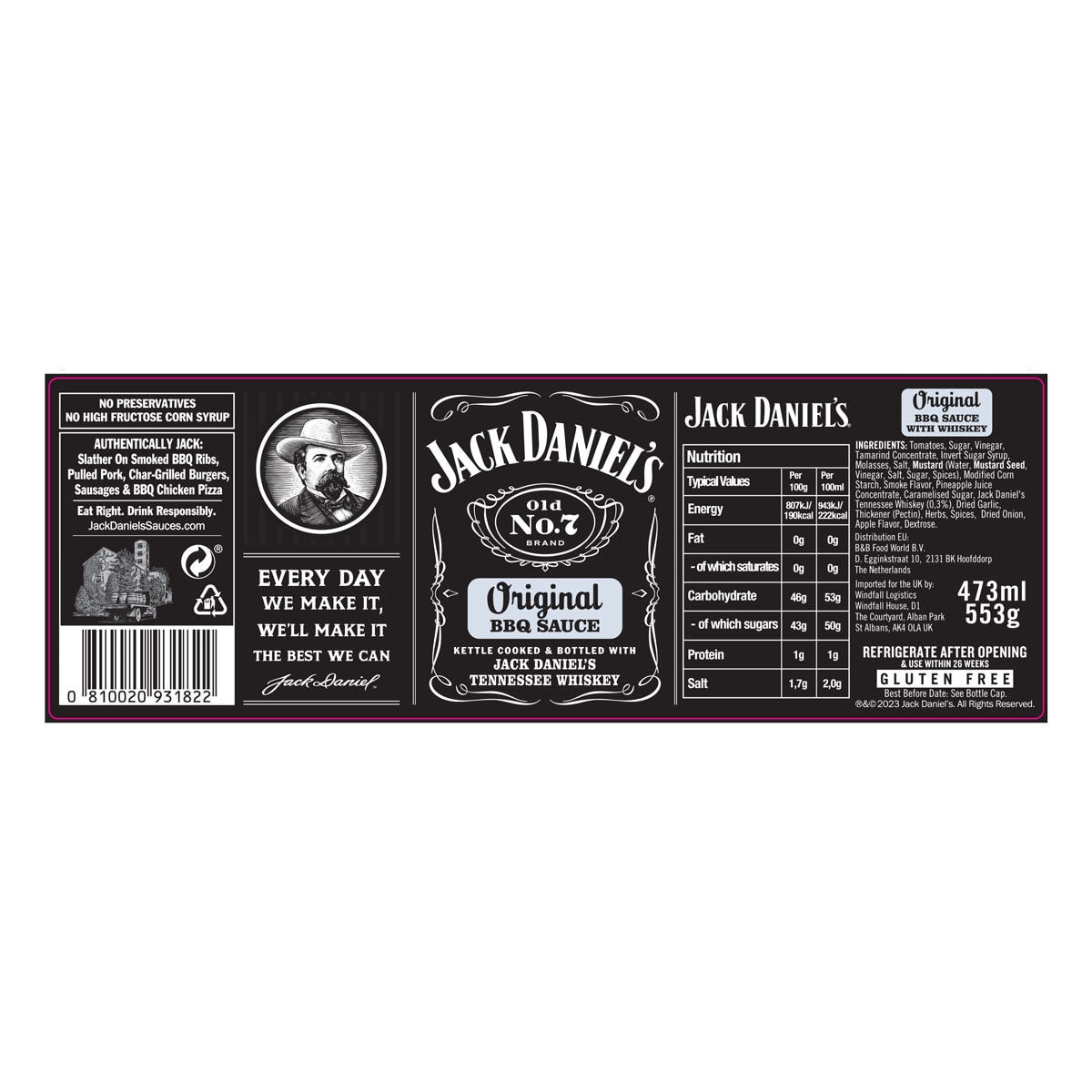 Jack Daniel's BBQ sauce variety pack 3 x 553g, UK version