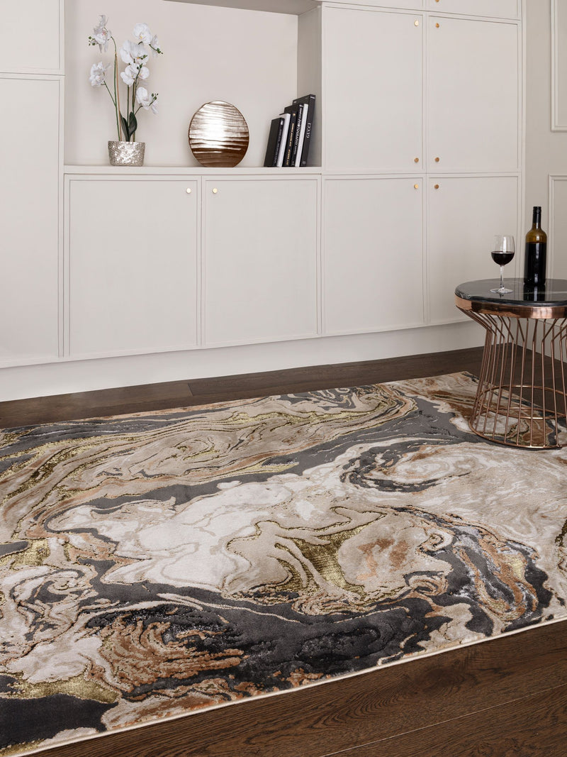 Asiatic Rugs Gold Aurora high shine rug (British brand)