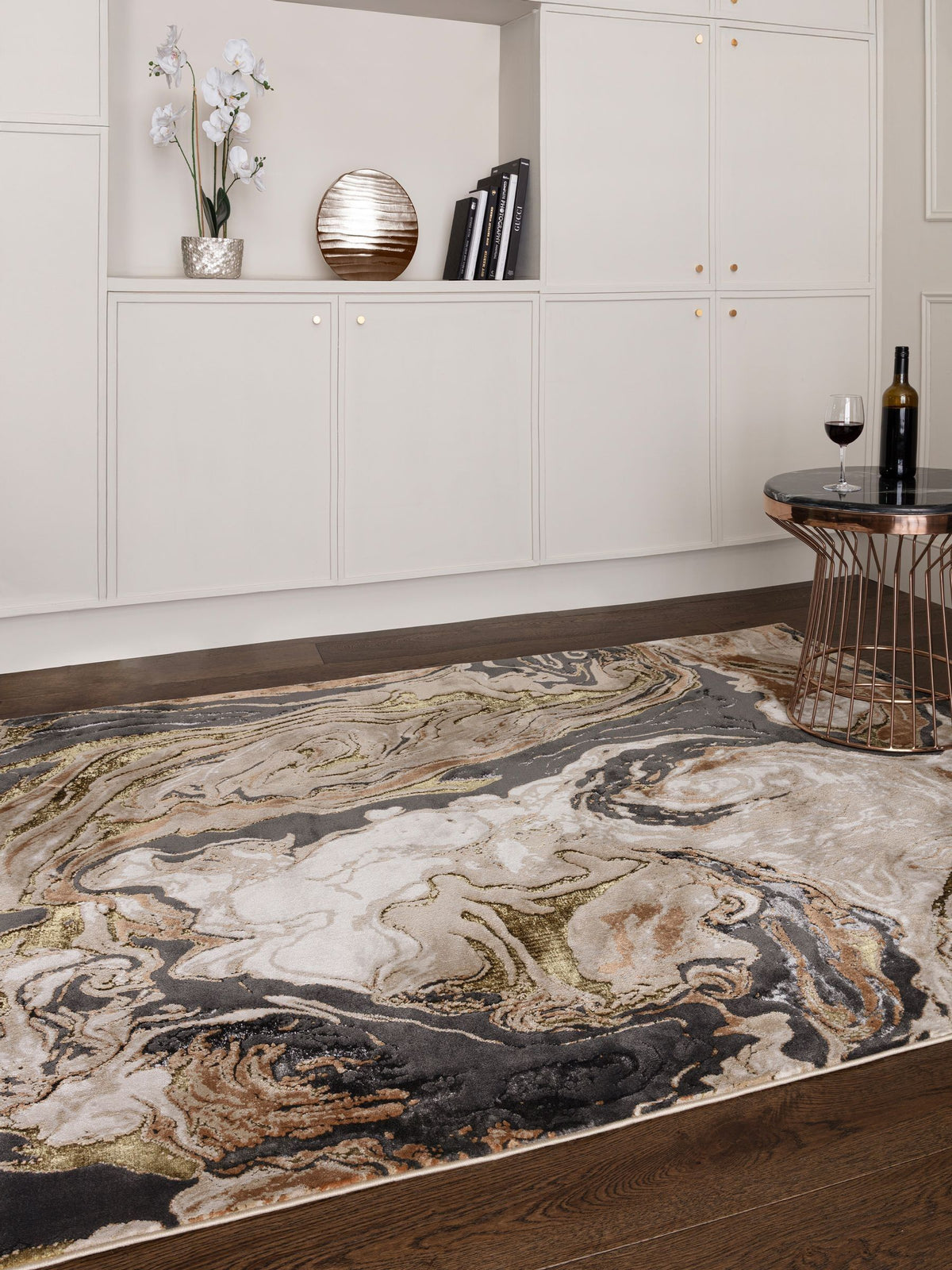 Asiatic Rugs Gold Aurora high shine rug (British brand)