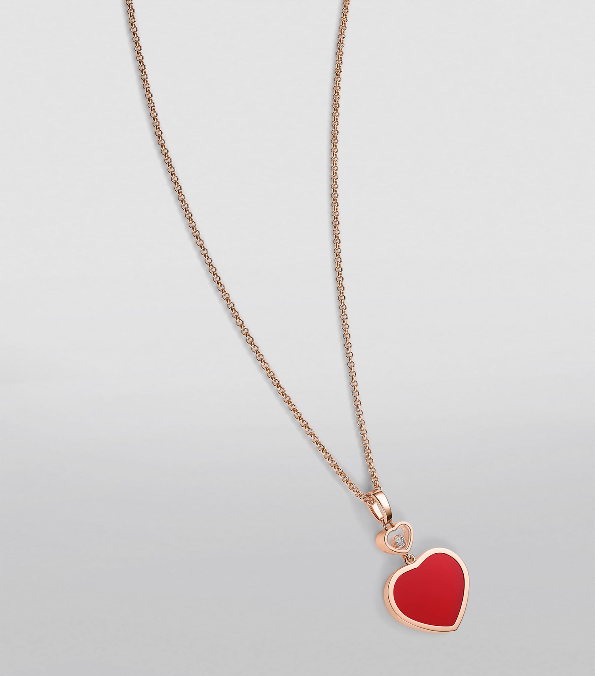 Chopard Happy Hearts pendant rose gold carnelian diamond, UK version