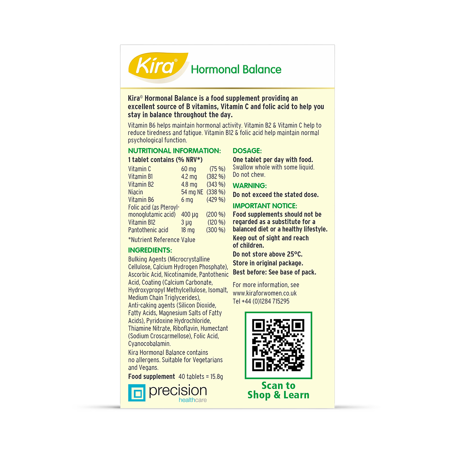 Kira Hormonal Balance Vitamin B Complex 40 tablets - British product